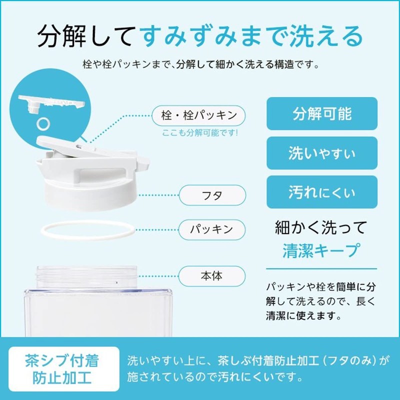 Asbel Drink Bio D-221P Cold Water Bottle 2.2L White