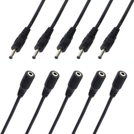 COOLM 3.5mm Pigtail Power Cable 3.5x1.35mm Transfer Male and Female Plug Line DC Power Cable 3.5mm 1.35mm 22AWG Wire Cable Cord for CCTV Surveillance Camera and Power Adapter