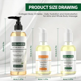 3 oli per il corpo al collagene, olio per il corpo rassodante, idratante per le donne, Glow Straff Magic Olio per il corpo, riduce le linee sottili, olio da massaggio per migliorare l'elasticità della