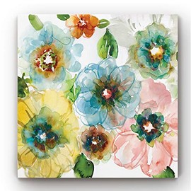 Abstract Wall Art, Wall Décor Canvas, Animals, Flowers, Coastal, Geometric, and Vibrant Colors, Ready to Hang - Blooming of Spring II 16X16