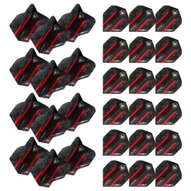 WINMAU Prism Alpha Hexagon Design Extra Thick Dart Flights - 10 sets per pack (30 dart flights in total) (Black & Red)