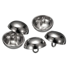 HARFINGTON 5pcs Half-Domed Metal Sewing Buttons, 15mm / 9/16" Half Round Mushroom Pearl Cap Metal Buttons with Shank for Blazer Suit, Coat, Jacket Cloth Garment Decoration, Gunmetal