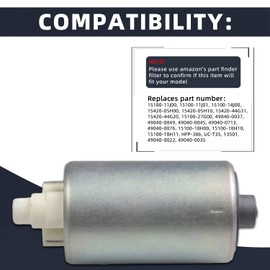 PLDDE New 1pc High Performance DC 12V Electric Gas Intank EFI Fuel Pump With Strainer Compatible with ER-6N KX Ninja Vulcan Z1000 & Bandit 1250S GSX GSXR GSXS Katana 650 RMX RMZ TU250 Vstrom Motor