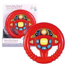 infunbebe Baby Steering Wheel Sound Red Baby Steering Wheel with Lights and Sounds TACHAN Toy, Multicoloured (782T00512), Colourful