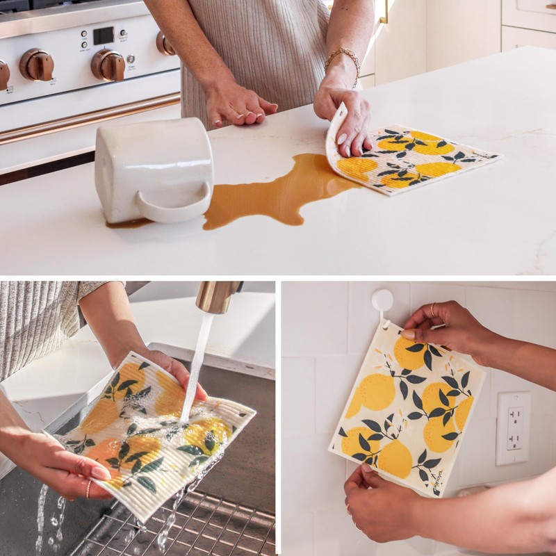Papaya Reusable Paper Towels 4-Pack - 4 Sheets + 2