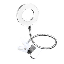 LED Desk Lamp Adjust Brightness Hollow Out Clip On Table Lamp for Reading Makeup Tattoo Annular Type