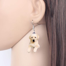 YAYAKO Acrylic Cute Labrador Earrings Dangle Pets Puppy Charms Novelty Dog Gifts for Dog Lovers Women Girls Jewellery Decor, Acrylic, No Gemstone