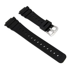 Genuine Replacement for Watch Band 16mm Black Rubber Strap #10410406 Casio DW-5600BB-1, DW-5600BB-1E, DW-D5600P-1E