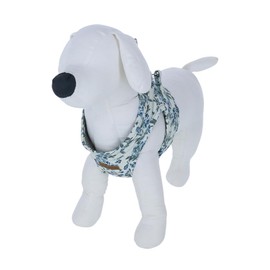 LAURA ASHLEY ローラアシュレイ フラワー ハーネス | 花柄 胴輪 犬具 胴ベルト ブランド サイズ調整 しつけ 散歩 お出かけ 訓練 引っ張り防止 簡単着脱 (ブルー, Ｓ)