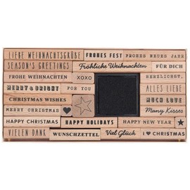 Merry Christmas Stamp Set Mixed Type FSC 100%