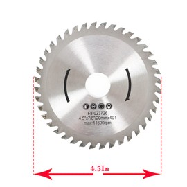 mitoharet 3PCS Angle Grinder Wood Blade 4.5 in x 7/8 in 40 Tooth Alloy Steel Suitable for Fast Cutting of All Kinds of Wood and Non-Ferrous Metals