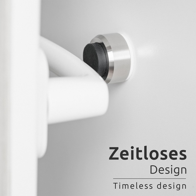 ECENCE Door Stop, Wall Stainless Steel, 2 x Wall Buffers,
