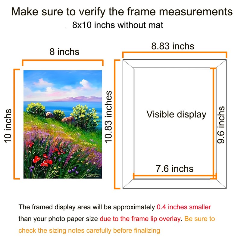 BESCRCL 8x10 Picture Frame Black Set of 6, Display Pictures