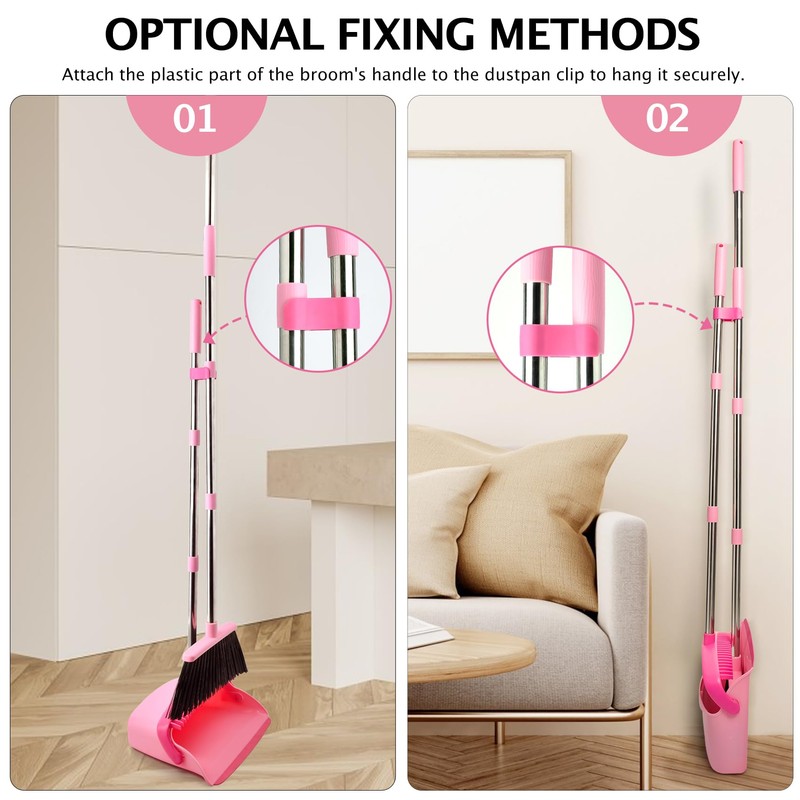 XXFLOWER Broom and Dustpan Set, Dustpans with Broom Combo for