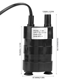 Mini Bomba de Agua Sumergible de Alto Cabezal Hidráulico Bomba de Agua de bajo Ruido sin Escobillas de CC 12 V -20 ℃-90 ℃