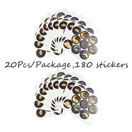 KYMY 180pcs Eid Stickers,Ramadan Mubarak Circle Stickers,Islamic Muslim Eid Mubarak Party Decorations for Kids,Round Mubarak Sticker Decorations for Candy Gift Box and Envelope Seal