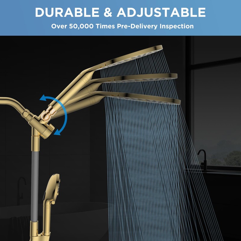 MakeFit Dual Filtered Rain Shower Head Combo, High Pressure Handheld