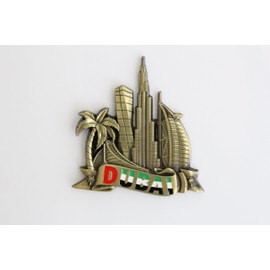 Dubai (UAE) - 3D Metal Fridge Magnet for Kitchen Refrigerator - Unique Stylish Design Holiday Souvenir Gift