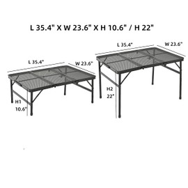 Goaylate Folding Camping Table Retractable Foldable Lightweight Compact Desk for Picnic Beach Party Indoor Outdoor BBQ (35.4" LX23.6 WX22 H)