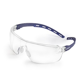 Koziface A18X Safety Glasses for Men and Women Lightweight with Anti Fog Blue Flexible Adjustable Frames Stylish Protective Certified Glasses for Work Indoor/Outdoor Clear Lens Anti Scratch