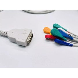 Genetic GE Marquette MAC 1200, MAC 1200ST EKG Cable 10 Leads Snap AHA