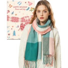 Winter Scarf Stocking Stuffers for Women: Xmas Christmas Gifts for Women Mom Wife Her Gift Ideas, Cozy Gifts for Women Ladies Womens Scarves & Wraps Winter Warm Big Long Thick Plaid Scarf for Women