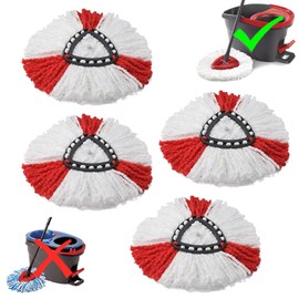 YOU ER MEI 4 Piezas Cabezales de Repuesto para Mopa Giratoria, Cabezales de Repuesto para Fregona de Microfibra, Suelos Fáciles de Limpiar, Mop Head Compatible con Fregonas Giratorias Vileda, O-Cedar