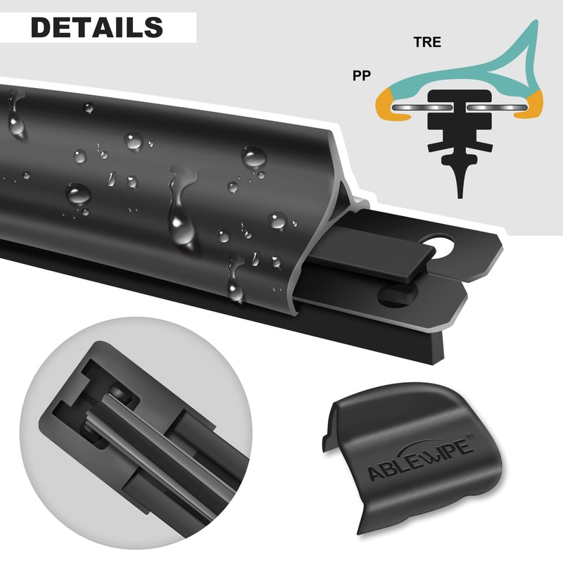 ABLEWIPE Windshield Wiper Blades 18" Car Windshield Wiper Blades for