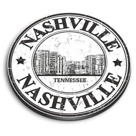 1 x Round MDF Magnet - Nashville Tennessee United States USA 4773