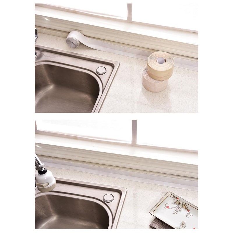 White Waterproof Caulk Tape PVC Self Adhesive Caulk Strip Joint