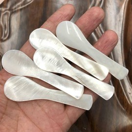 KSJEHW 2 Pieces Mother Of The Pearl Spoon Classic Caviar Spoon Egg Spoon Mother Of Pearl Caviar Spoon Caviar Spoon Mother Of Pearl (7 cm)