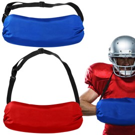 Jiuguva 2 Pcs Football Hand Warmer Pouch with Waist Strap Football Championship Unisex Handwarmer Pouch Muff Football Warmer for Football Union Football Receivers Coaches(Blue, Red)