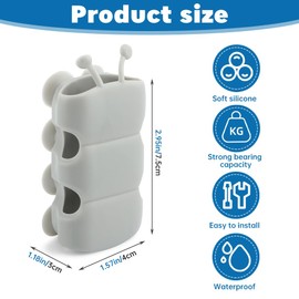 4pcs Silicone Shower Head Holder, Universal Relocatable Shower Head Suction Cup Holder, No-Drilling Fixed Seat Shower Holder Wall Mount Adjustable Shower Head Bracket for Bathroom