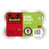 Scotch Sure Start Packing Tape, Clear, Holiday Wrapping Tape with