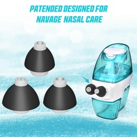 3 Pairs Nose Pillows Compatible with Navage Nasal Care - High Grade Silicone Nose Buds Sinus Pillows Compatible with Navage Nasal Irrigation System (Small, Standard, Extra Large) in Black & White
