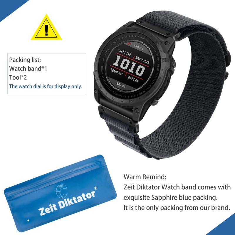 Zeit Diktator 22mm Quickfit Watch Bands compatible with Garmin Fenix