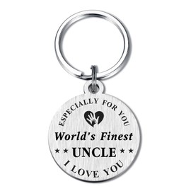 Levole Uncle Gifts Uncle Keychain - Father's Day Gifts for Uncle, Happy Birthday Uncle Christmas Valentines Gifts, I Love Uncle Keyring Tags