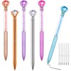 6 Diamond Pens with Crystal Top, Bulk with Black Ink