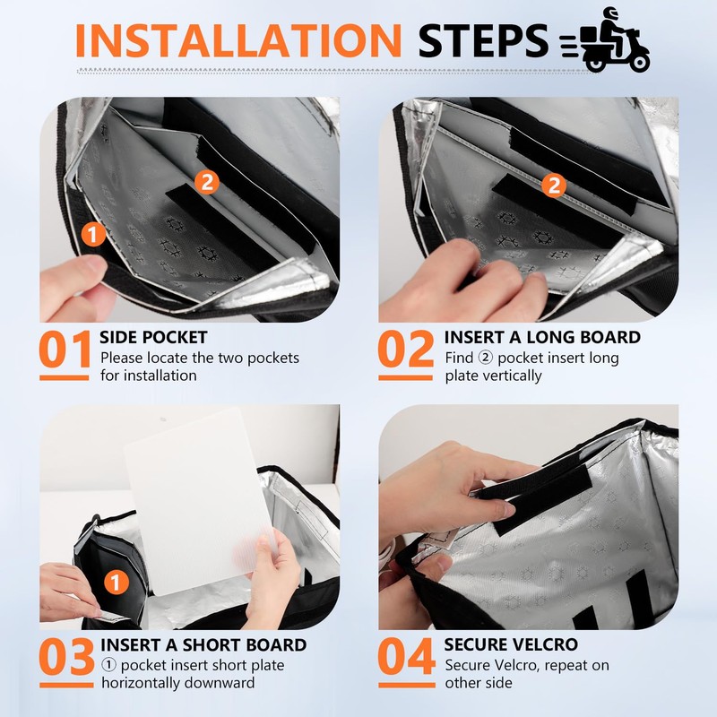 Insulated Food Delivery Backpack, Insulated Bag with Removable Divider, Reflective
