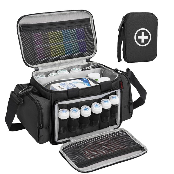 OUUTMEE OUUTMEE Medicine Storage Bag, Pill Bottle Organizer with Portable