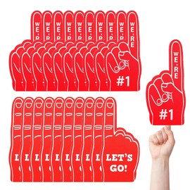Cansybil 20 Pcs Mini Foam Fingers, We're Number 1 Finger Foam Fingers,Sports Fan Foam Finger,Cheerleader Foam Hands - Designed for all kinds of sports events, games, schools and stadiums (Red)