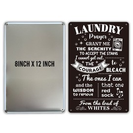 Funny Laundry Room Quote Metal Tin Sign Wall Decor, Laundry Prayer Grant Me the Serenity to Accept Laundry Room Sign for Home Decor Gifts