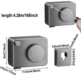 Retractable Washing Line, Extendable Washing Line 4.28 m, Washing Line Retractable, Clothesline 304 Stainless Steel, Wall Mounted for Indoor, Outdoor, Laundry Room, Balcony (Grey)