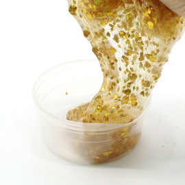 Slimy Glittzy DIY Original Slime Play Clay for Children, the Glitteriest Slime of All Time to Mix Yourself, Elastic Play Clay (Toy from 3 Years), Colour: Gold