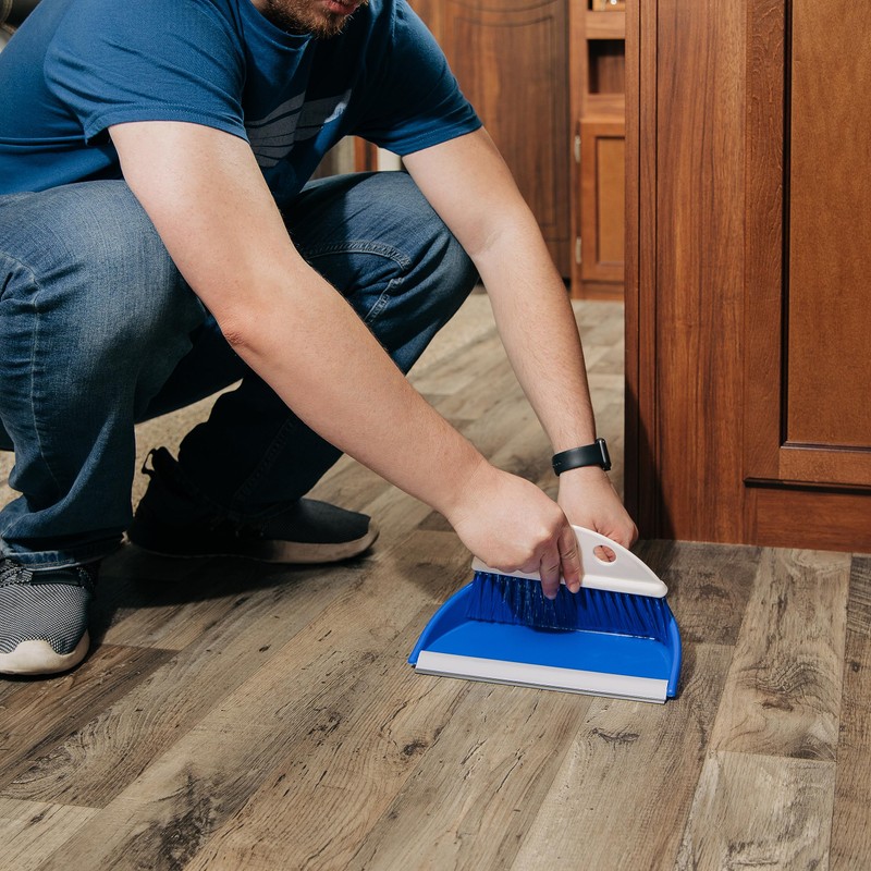 Camco 43945 Dust Pan with Whisk