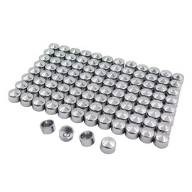 HTTMT MT247-025- 100 Piece Chrome 1/4" Allen Socket Bolt Cap Dress Kit Compatible with Misc Hardware