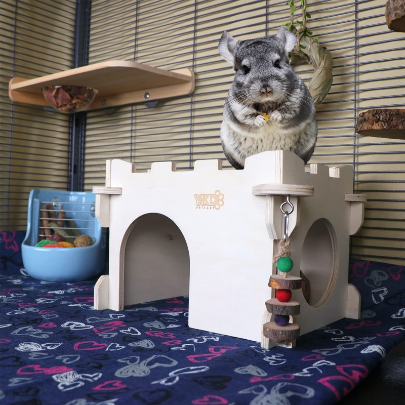 YKD Castle Chinchilla House, Small Animal Hideout for Chinchilla, Guinea