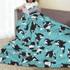 Chioee MT0992XA Flannel Blanket Throw Orca Pattern, Cute Animal, Stylish