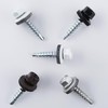 JEGONFRI 300PCS #10 x 1 White Hex Head Self-Drilling Metal