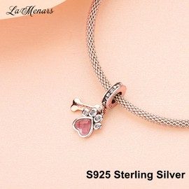 LaMenars Animals Charms for 925 Sterling Silver Dog Paw Frog Butterfly for Women Bracelets & Necklaces Dangle Pendant for Christmas Valentine's Day for Girls ..., Cubic Zirconia